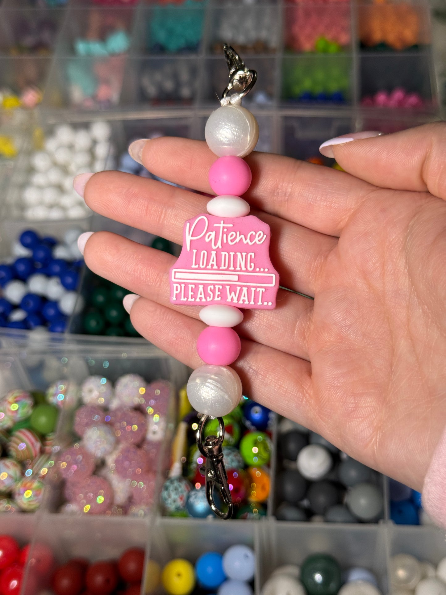 Pink Patience Loading Strap for E-Reader