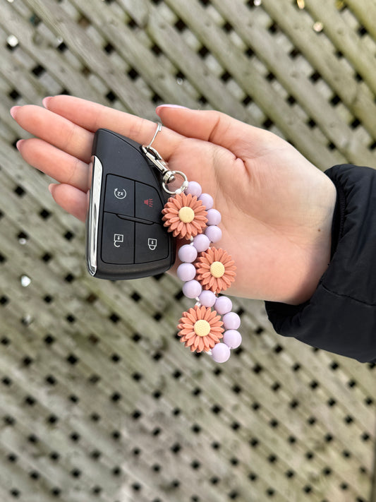 Lavender Floral Keychain