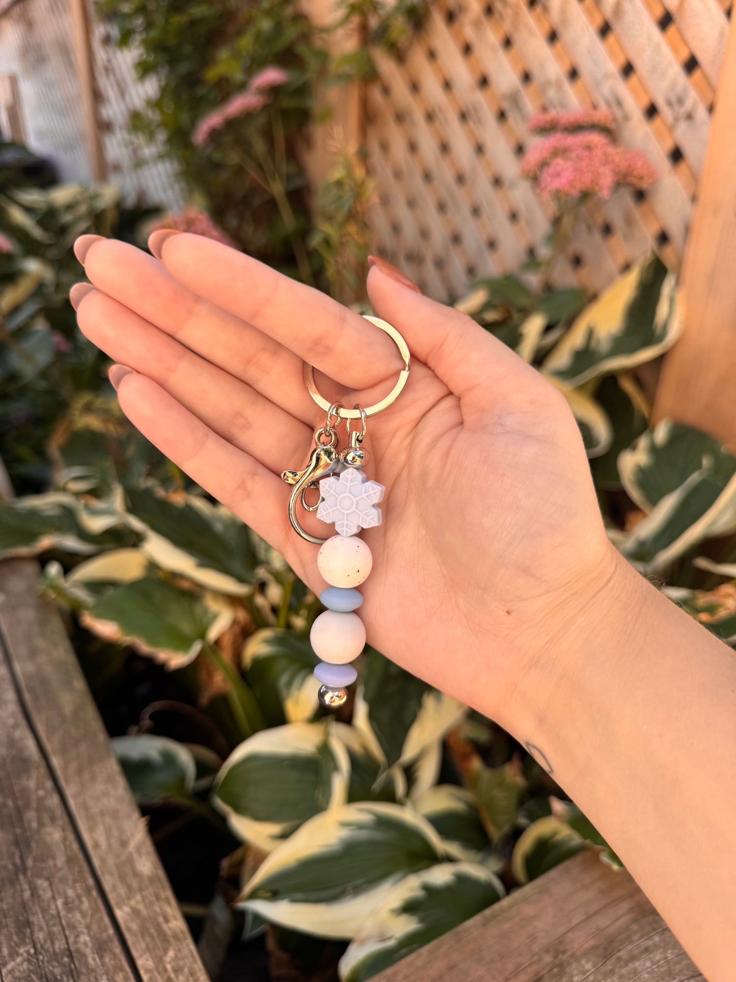 Pastel Snowflake Keychain