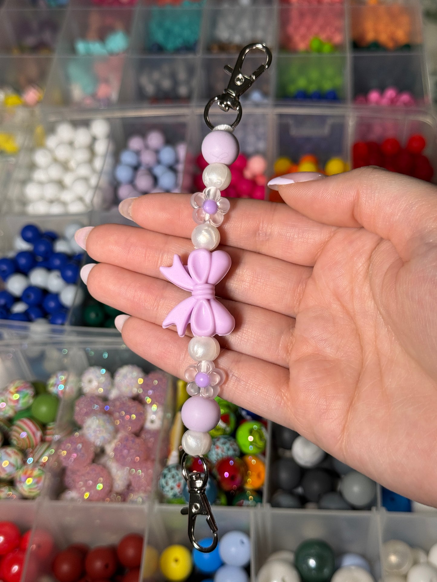 Lavender Beaded Strap for E-Reader