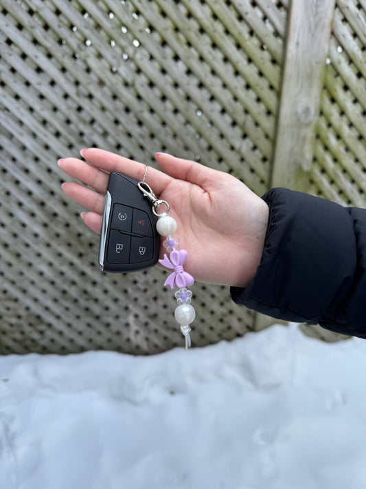 Lavender Bow Keychain