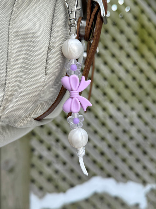 Lavender Bow Keychain
