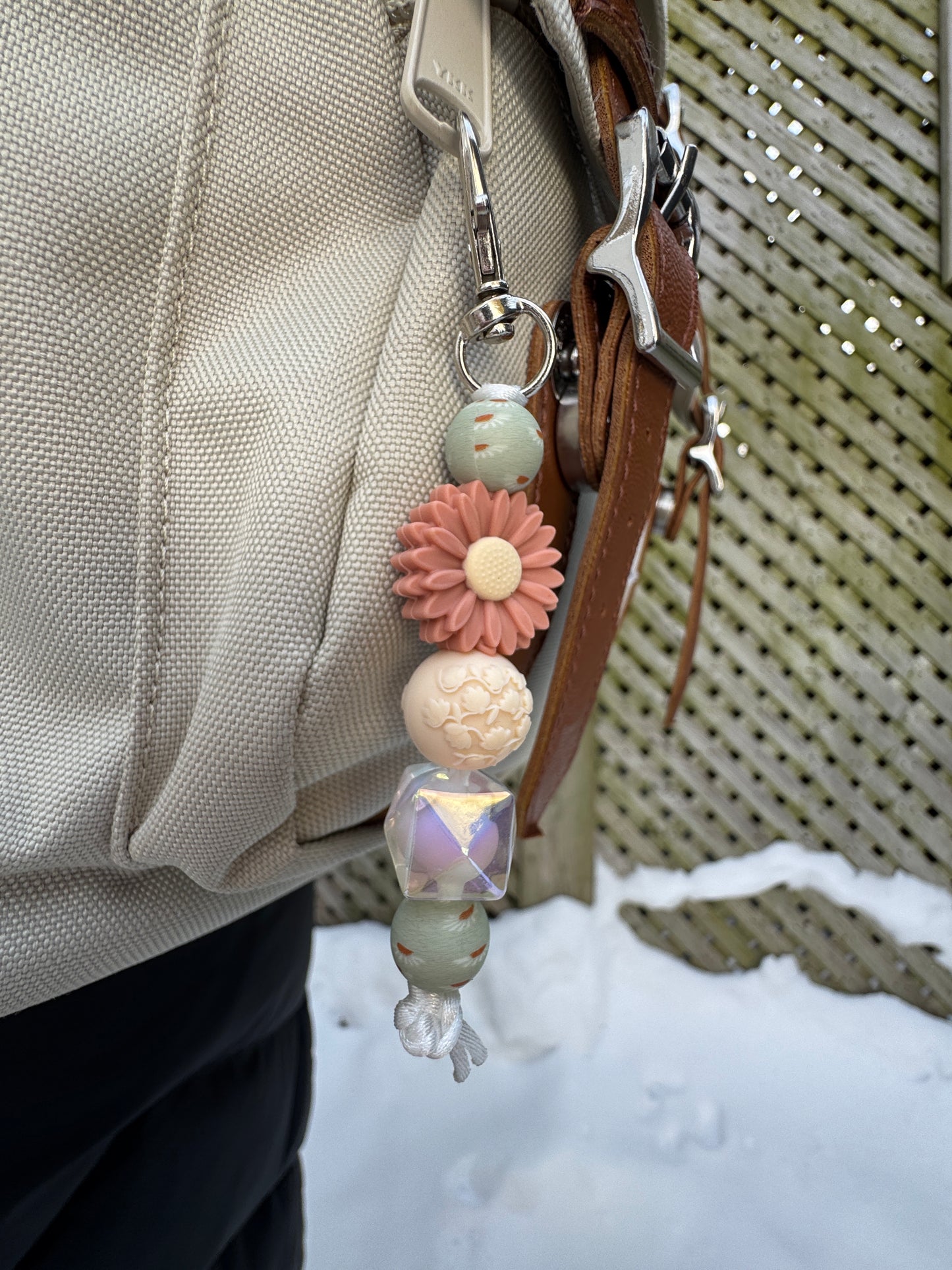 Floral Beaded Keychain