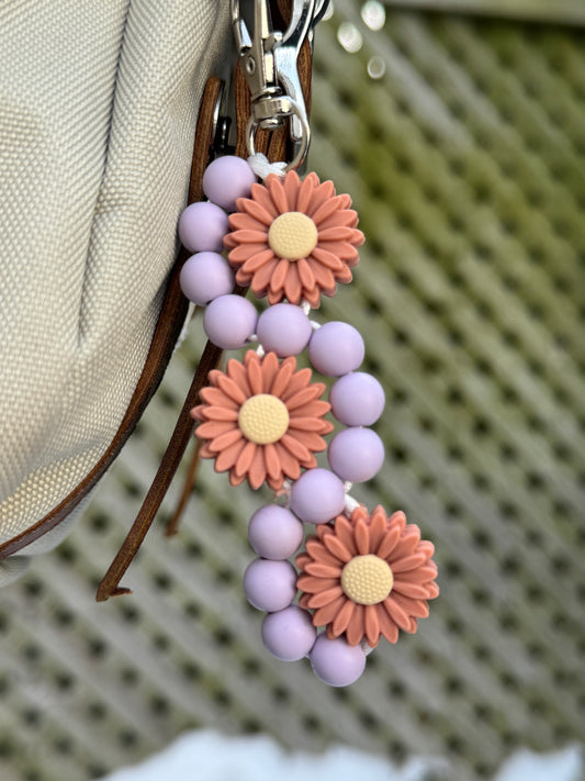 Lavender Floral Keychain