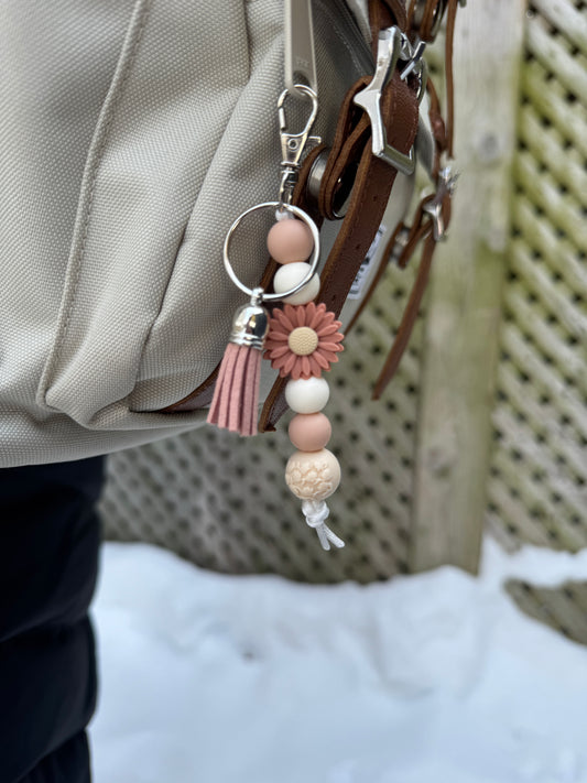 Blush Daisy Keychain