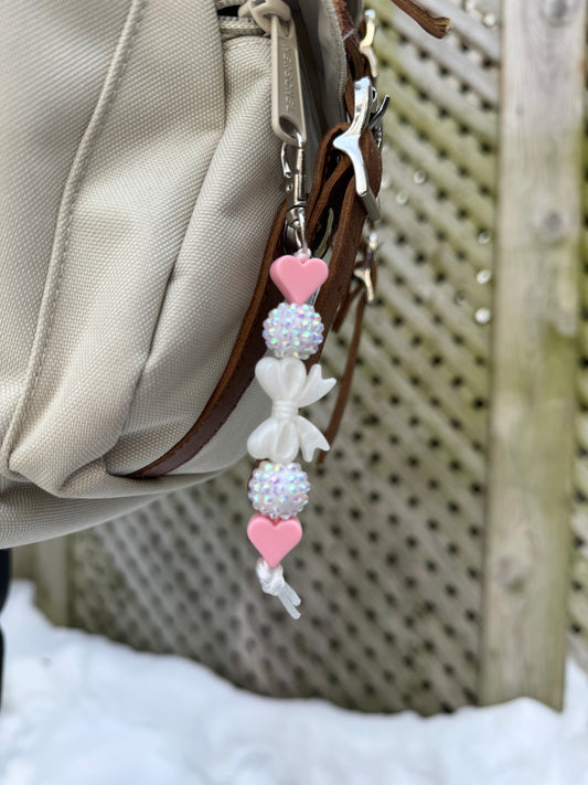 White Bow Keychain