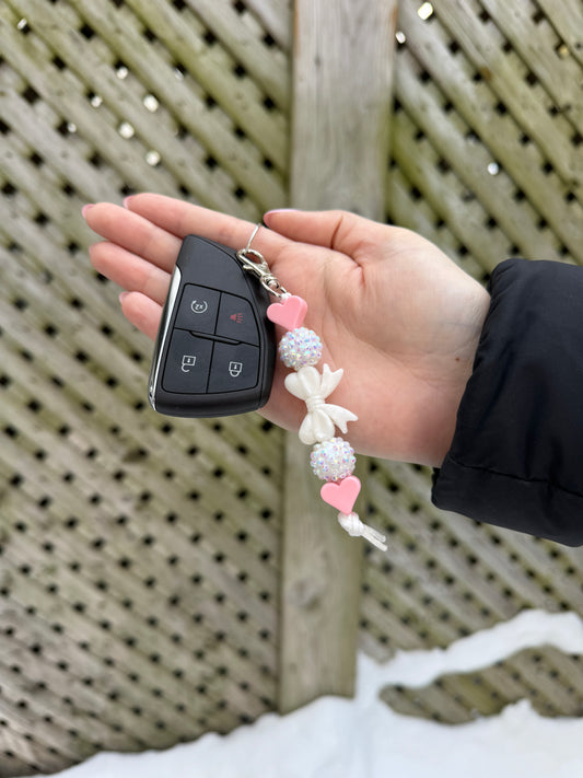 White Bow Keychain