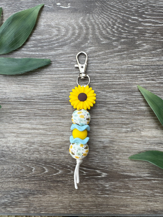 Sunflower Floral Keychain