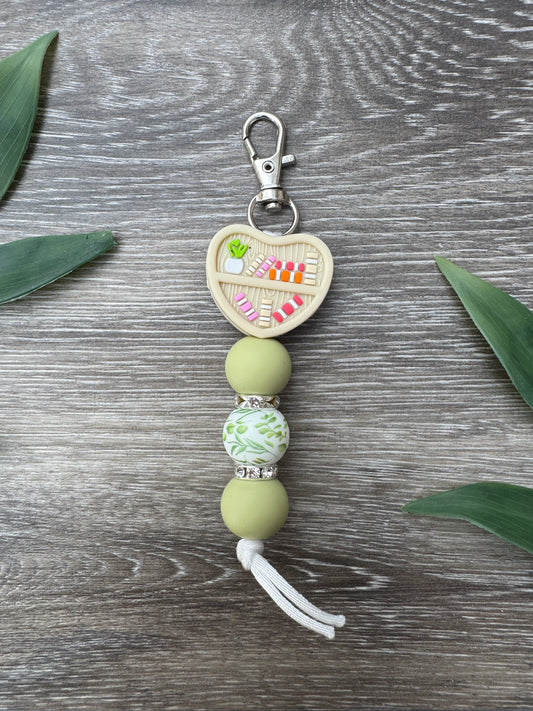 Bookshelf Heart Keychain