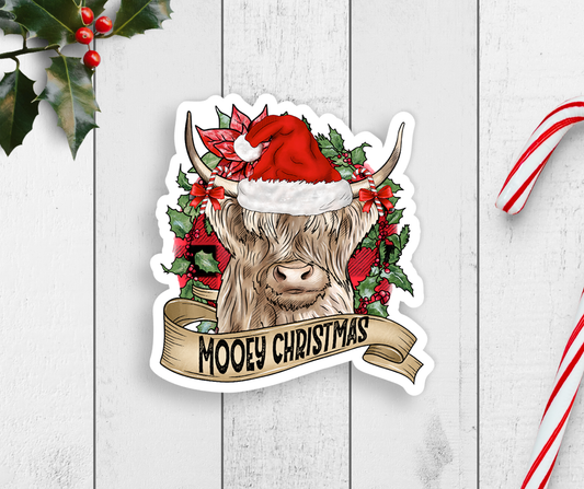 Mooey Christmas Vinyl Sticker
