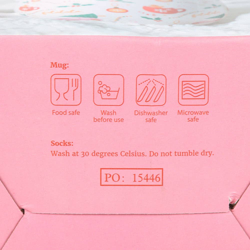 Sugarplum Fun Christmas Print Mug and Socks Set