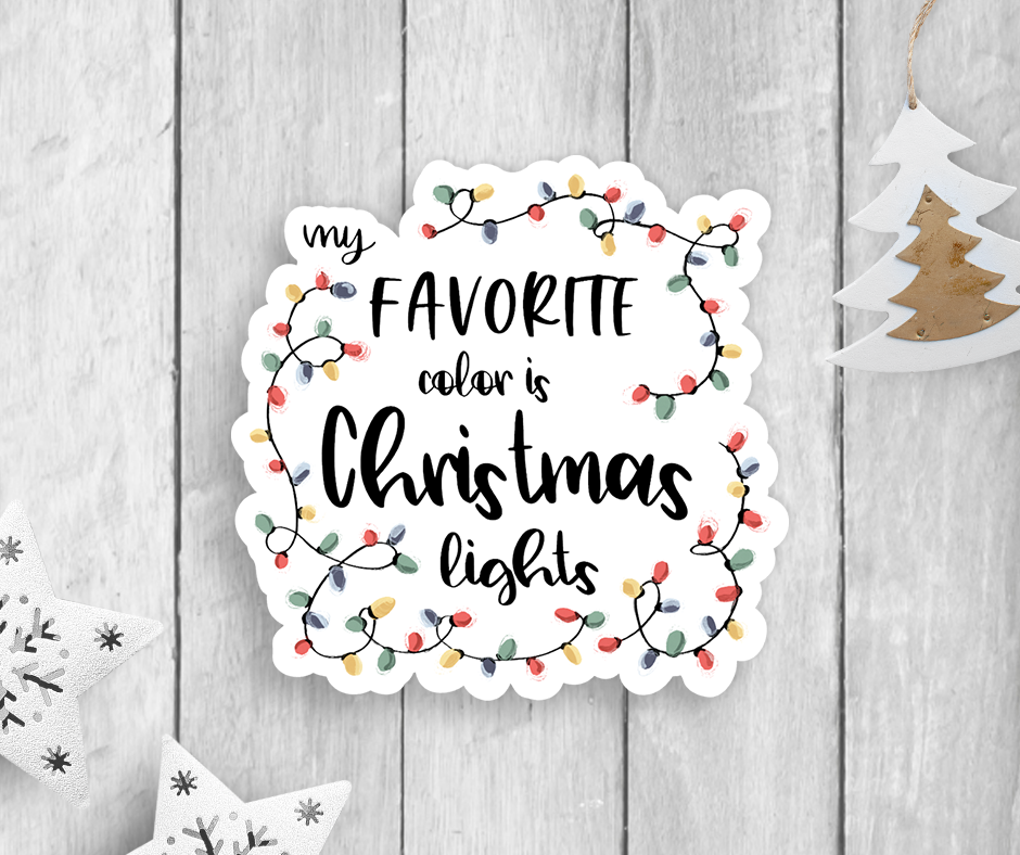 Christmas Lights Vinyl Sticker