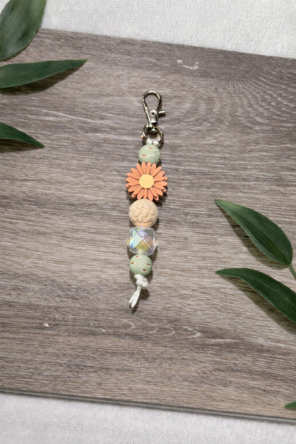 Floral Beaded Keychain