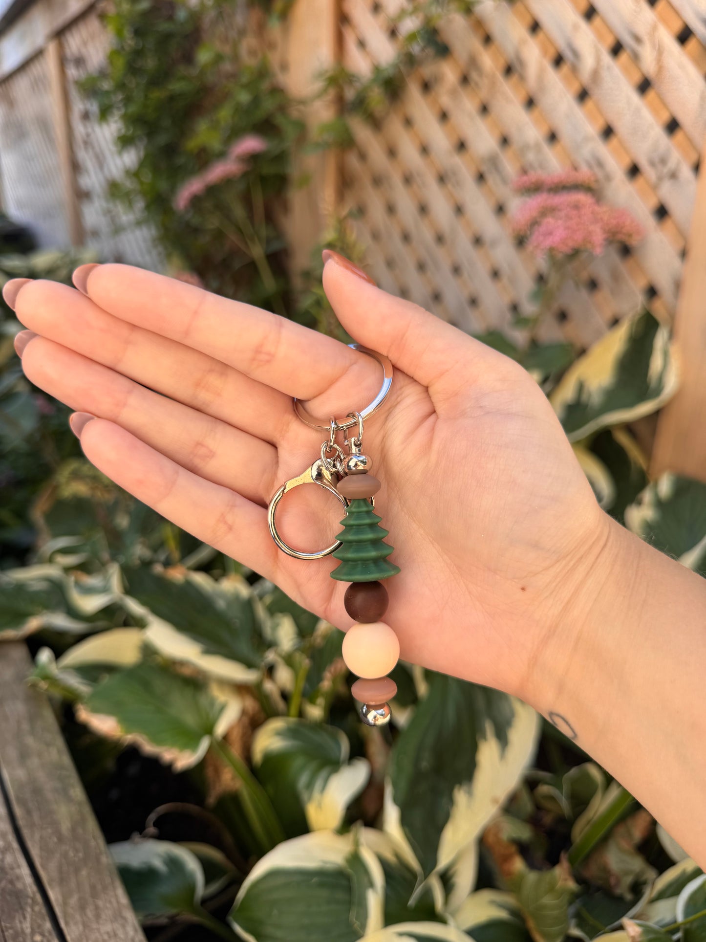 Rustic Christmas Tree Keychain
