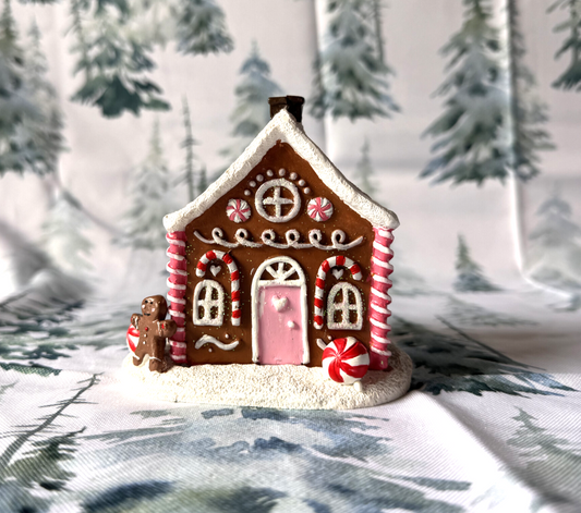 Pink Gingerbread House Incense Cone Burner