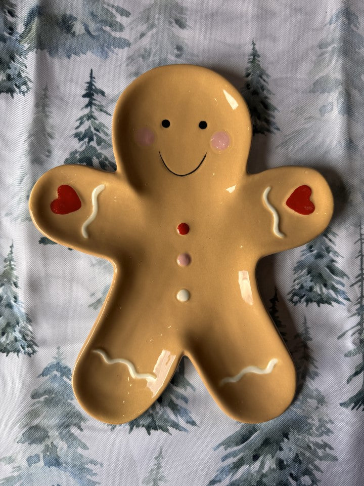Gingerbread Man Ceramic Serving Plate