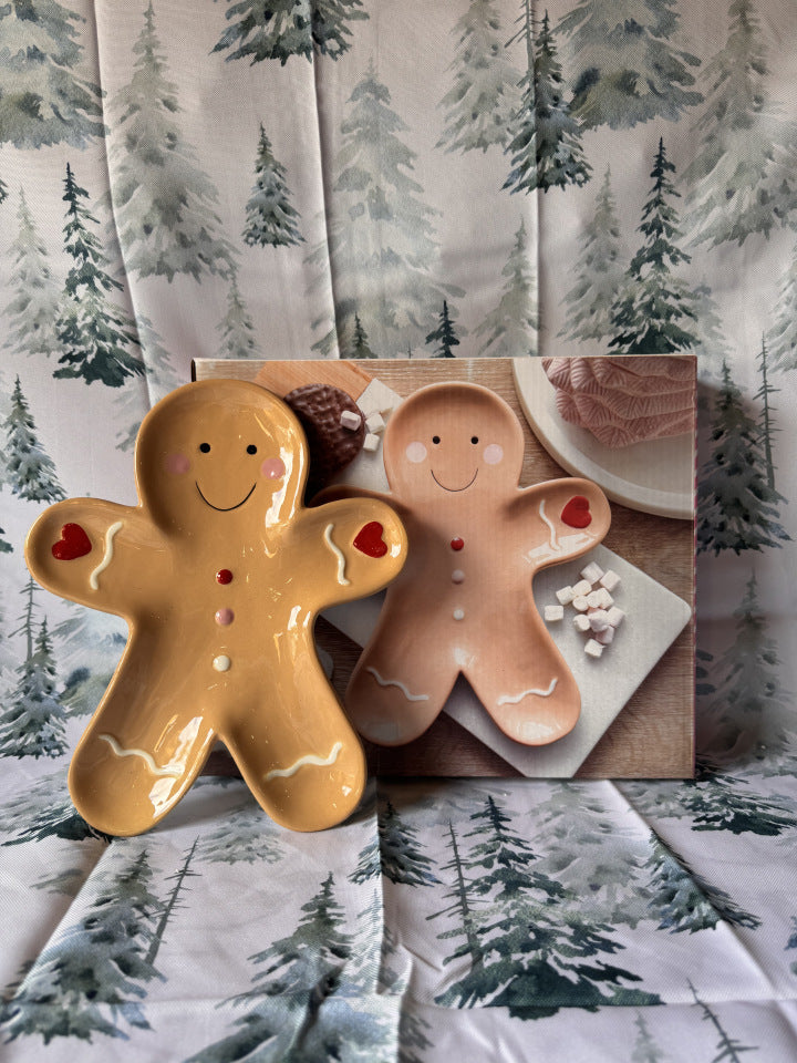 Gingerbread Man Ceramic Serving Plate
