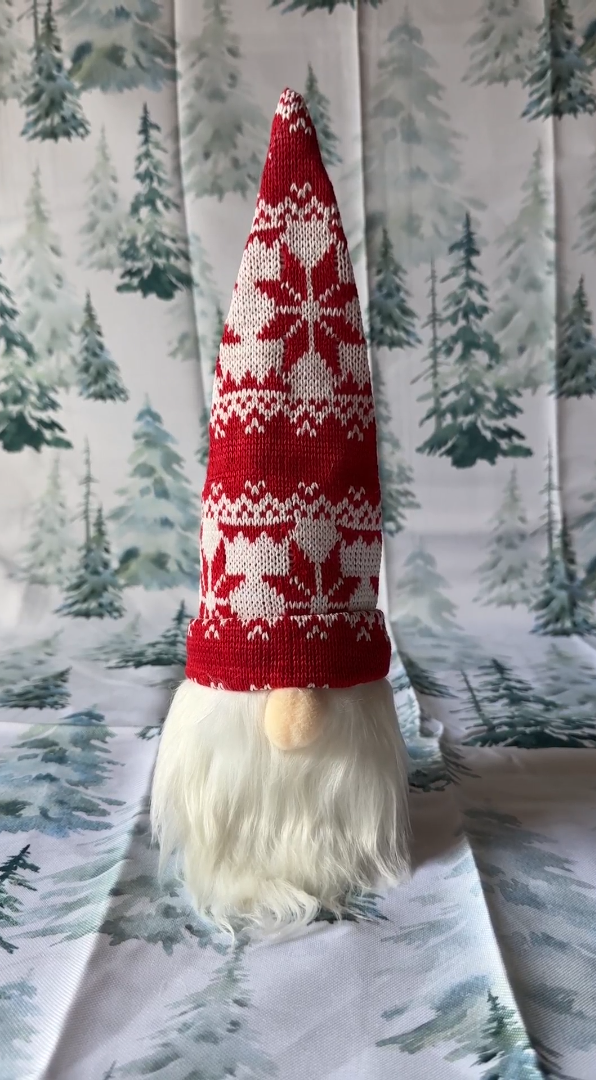 Wine Bottle Cover "Gnome Red Snowflake"