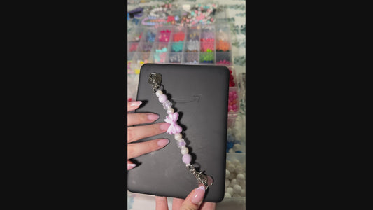 Lavender Beaded Strap for E-Reader
